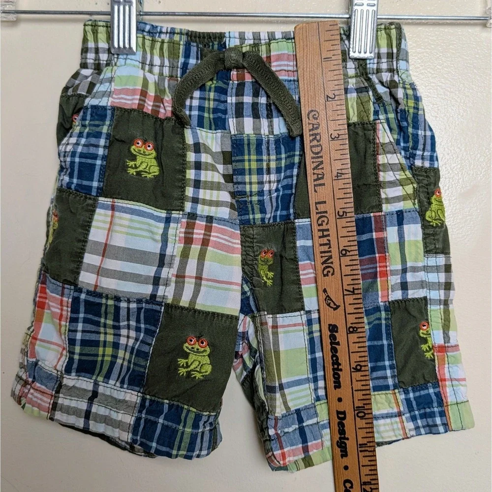 Gymboree Tree Frog Plaid Patchwork Shorts Froggy Friends 2012 Size 2T